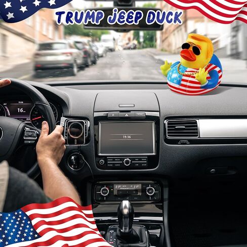 Large Donald Trump Rubber Duck, 3.5 inch Trump Duck for Jeep Ducking with Sunglasses and Necklace, Jeep Duck Bath Toy for Trump Election, Trump 2024 Gifts for Kids Adults Car Dashboard Decorations in Saudi Arabia
