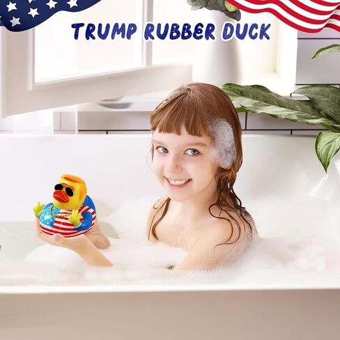 Large Donald Trump Rubber Duck, 3.5 inch Trump Duck for Jeep Ducking with Sunglasses and Necklace, Jeep Duck Bath Toy for Trump Election, Trump 2024 Gifts for Kids Adults Car Dashboard Decorations in Saudi Arabia