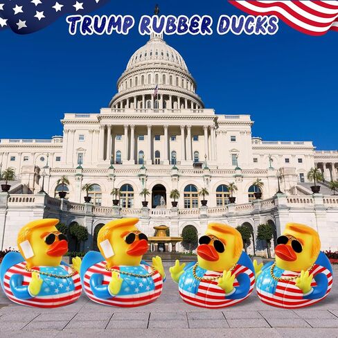 Large Donald Trump Rubber Duck, 3.5 inch Trump Duck for Jeep Ducking with Sunglasses and Necklace, Jeep Duck Bath Toy for Trump Election, Trump 2024 Gifts for Kids Adults Car Dashboard Decorations in Saudi Arabia