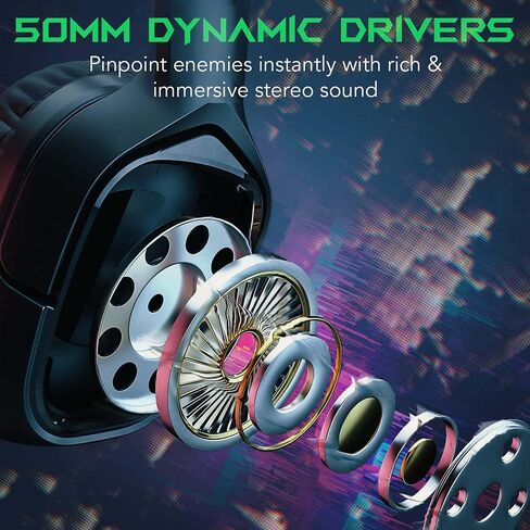 سماعة ألعاب لاسلكية من سيندا K47W مع ميكروفون للكمبيوتر الشخصي، PS5، PS4، سماعات رأس ثلاثية الوضع 2.4 جيجا هرتز لاسلكية/بلوتوث 5.0/3.5 ملم مع ضوء RGB، بطارية 20 ساعة in Kuwait