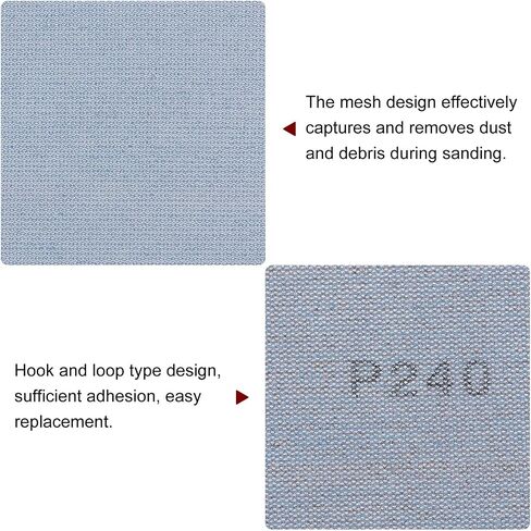 HARFINGTON 15pcs Mesh Sanding Sheets 240 Grits 3" x 4" Ceramic Abrasive Wet Dry Sandpaper Dust-Free Hook and Loop Abrasive Pads for Car Woodworking Metal Polishing & Grinding in Saudi Arabia