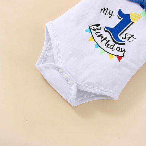 Baby Boy Fun 1st Birthday Bow Tie Bow Tie Gentleman Adjustable Suspender Pants Sub Cake Set in Kuwait