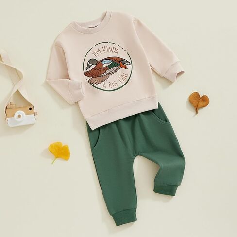 Duck Hunting Baby Clothes Long Sleeve Mallard Duck Sweatshirt and Jogger Pants Set Toddler Boy Fall Winter Clothes in Saudi Arabia
