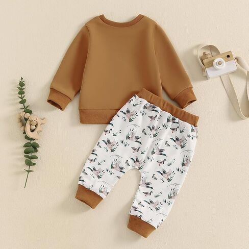 Duck Hunting Baby Clothes Long Sleeve Mallard Duck Sweatshirt and Jogger Pants Set Toddler Boy Fall Winter Clothes in Saudi Arabia