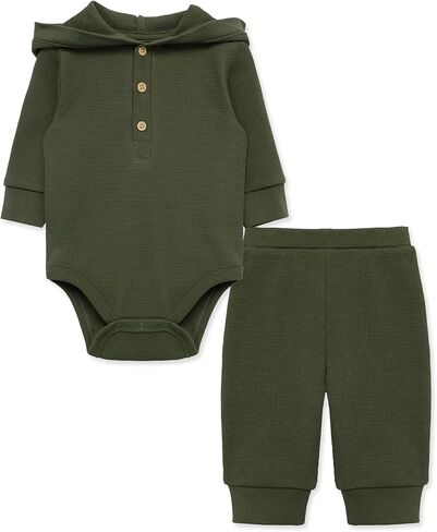 Little Me Simply Essential Solids Gender Neutral 100% Organic Clothes Bodysuit and Pant Set, 3 Months - 12 Months in Saudi Arabia