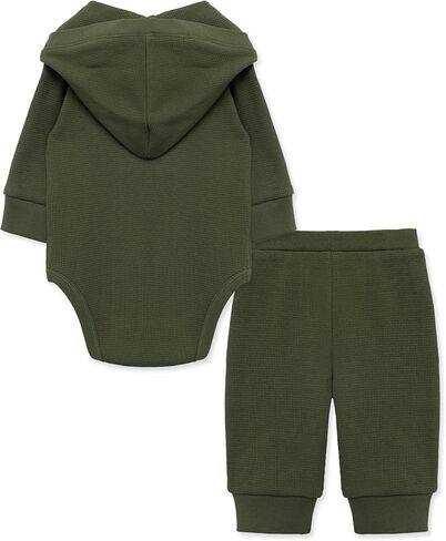 Little Me Simply Essential Solids Gender Neutral 100% Organic Clothes Bodysuit and Pant Set, 3 Months - 12 Months in Saudi Arabia
