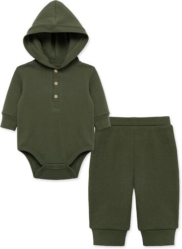 Little Me Simply Essential Solids Gender Neutral 100% Organic Clothes Bodysuit and Pant Set, 3 Months - 12 Months in Saudi Arabia