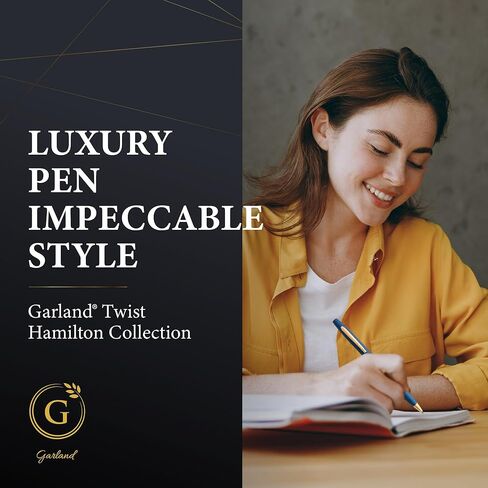 قلم ملتوي رفيع معدني فاخر من جارلاند - أملس وأنيق بلمسة نهائية غير لامعة، إكسسوار مثالي للمكتب التنفيذي والعملاء والمهنيين، يتضمن صندوق هدايا، صنع في الولايات المتحدة الأمريكية، قابل لإعادة الملء - أزرق غير لامع/ذهبي in Kuwait