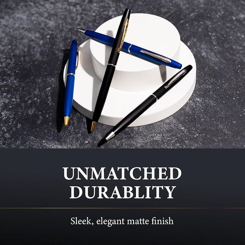 قلم ملتوي رفيع معدني فاخر من جارلاند - أملس وأنيق بلمسة نهائية غير لامعة، إكسسوار مثالي للمكتب التنفيذي والعملاء والمهنيين، يتضمن صندوق هدايا، صنع في الولايات المتحدة الأمريكية، قابل لإعادة الملء - أزرق غير لامع/ذهبي in Kuwait