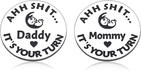 GGOJAGST Baby Stocking Stuffers, Baby Shower Gifts Baby Pregnancy Announcement Gifts for New Dad&Mom Pregnancy Baby Gifts, AHH Shit It's You Turn, Pregnancy Announcement Gifts in Saudi Arabia