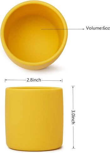 Silicone Toddler Cup 6 oz,Toddler Open Cup Study and Durable, Open Cup for Baby Shower Gifts, Training Cups for Toddlers 1-3 years(Green) in Saudi Arabia