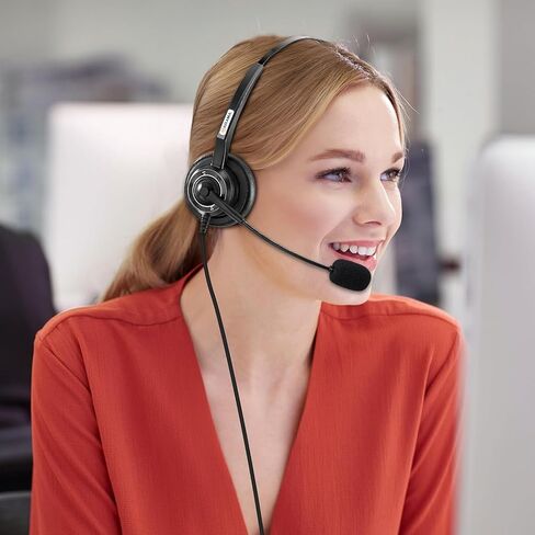 Arama Headset wtih Mic, Headset with Microphone for Pc, USB Headset with Noise Canceling Microphone for Laptop, Wired Computer Headset with Mute for Home Office Online Class Skype Zoom Meetingsc in Saudi Arabia