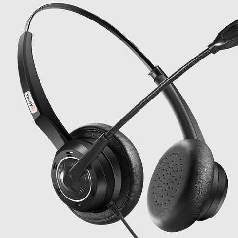 Arama Headset wtih Mic, Headset with Microphone for Pc, USB Headset with Noise Canceling Microphone for Laptop, Wired Computer Headset with Mute for Home Office Online Class Skype Zoom Meetingsc in Saudi Arabia
