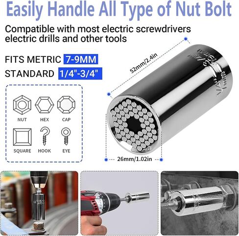 22pcs Flexible Drill Bit Extension Set Tool,105° Right Angle Drill Attachment Kit, Universal Impact Driver Adapter, Hex Shank Drill Bit Rotatable Joint Socket 1/4 3/8 1/2", Bendable Holder Screwdriver in Saudi Arabia