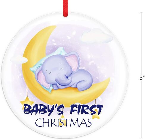 FaCraft Baby's First Christmas Ornaments 2022,1st Babys First Christmas Ornament,Babies First Ornaments Gift for New Baby Parents Baby Boy Girl in Saudi Arabia