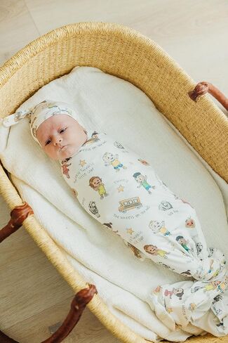 Large Premium Knit Baby Swaddle Receiving Blanket "CoComelon Friends" by Copper Pearl in Saudi Arabia