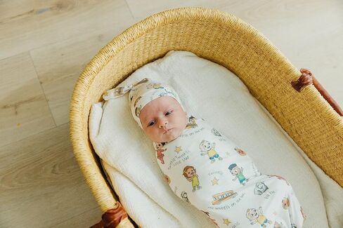 Large Premium Knit Baby Swaddle Receiving Blanket "CoComelon Friends" by Copper Pearl in Saudi Arabia