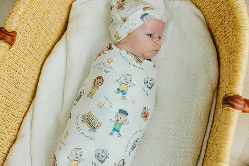 Large Premium Knit Baby Swaddle Receiving Blanket "CoComelon Friends" by Copper Pearl in Saudi Arabia
