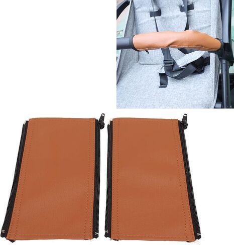 Universal Handle Sleeve Cover Zipper Cleanable for Stroller Cart Replacement Grip Bar Handlebar (Brown) in Saudi Arabia