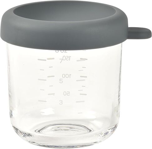 Beaba 2 Pack Glass Baby Food Jars, Freezer, Sterilizer, and Dishwasher Safe, 8 oz Baby Food Storage Jars with Silicone Air Tight Lid, Midnight in Kuwait