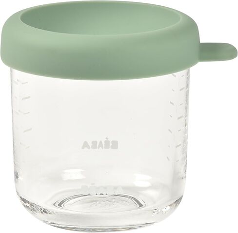 Beaba 2 Pack Glass Baby Food Jars, Freezer, Sterilizer, and Dishwasher Safe, 8 oz Baby Food Storage Jars with Silicone Air Tight Lid, Midnight in Kuwait