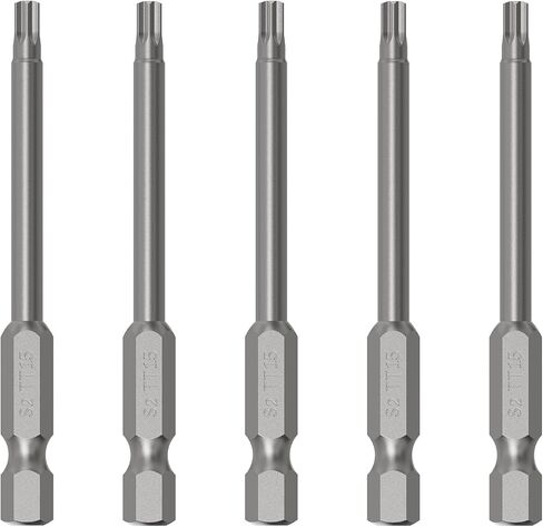 5PCS T10 Magnetic Tamper Proof Torx Screwdriver Bits, 1/4 Inch Hex Shank 3.9 Inch Length S2 Steel Security Drill Torx Head Drill Screw Driver Tools(100mm Long, Star 6 Point) in Saudi Arabia