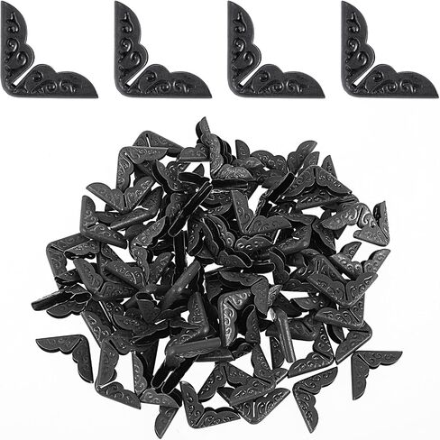 JIYIN 100 Pcs Metal Book Corner Protector, Vintage Iron Corner Cover Book Corner Protector Book Corner Triangle Decorative for Protector Scrapbooking Photo Book Cover Menus Folder(Brass) in Saudi Arabia