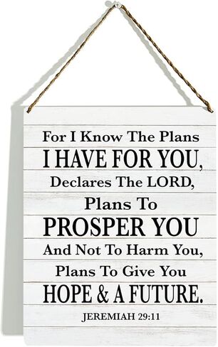 Bible Verse Wall Decor Wood Sign, Scripture Wall Art, Christian Prayer Room Decor, Jesus Loves Me This I Know, Boho Wall Art Decor for Farmhouse Home Nursery Playroom Kids Room Bedroom, 8x10 Inches in Saudi Arabia