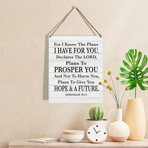 Bible Verse Wall Decor Wood Sign, Scripture Wall Art, Christian Prayer Room Decor, Jesus Loves Me This I Know, Boho Wall Art Decor for Farmhouse Home Nursery Playroom Kids Room Bedroom, 8x10 Inches in Saudi Arabia