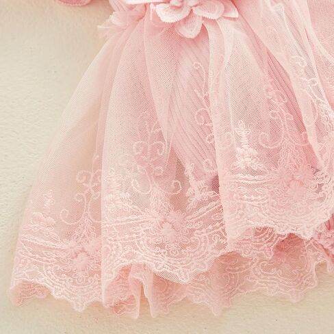 Newborn Baby Girl Clothes Boho Lace Rompers Dress Floral Half First 1st Birthday Newborn Photography Outfits in Saudi Arabia