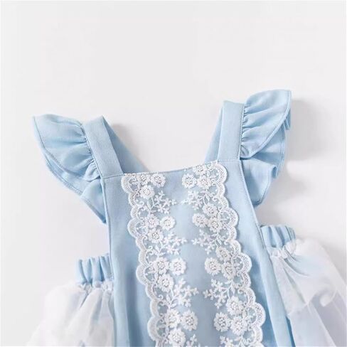 Newborn Baby Girl Clothes Boho Lace Rompers Dress Floral Half First 1st Birthday Newborn Photography Outfits in Saudi Arabia
