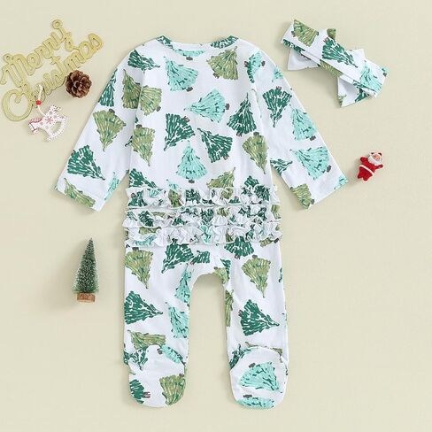 SAYOO Newborn Coming Home Outfit Baby Girl Zip Up Ruffle Frills Footie Romper Jumpsuit One-Piece Baby Play Hospital Clothes in Saudi Arabia