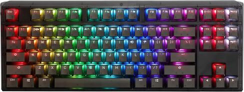 لوحة مفاتيح ميكانيكية Ducky One 3 TKL Aura 80%: تخميد ميكانيكا Quack، مفاتيح Cherry MX Brown قابلة للتبديل السريع، أغطية مفاتيح PBT Tripleshot عالية الكثافة، RGB، الولايات المتحدة، أسود in Kuwait