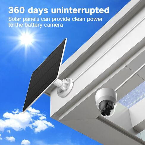 Solar Panel for Security Camera, Solar Panel with Micro USB & USB-C Port for DC 5V Outdoor Rechargeable Battery Camera, IP65 Waterproof Solar Panel with 9.8ft Cable, Adjustable Security Mount in Saudi Arabia