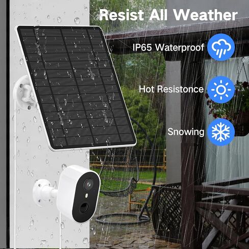 Solar Panel for Security Camera, Solar Panel with Micro USB & USB-C Port for DC 5V Outdoor Rechargeable Battery Camera, IP65 Waterproof Solar Panel with 9.8ft Cable, Adjustable Security Mount in Saudi Arabia