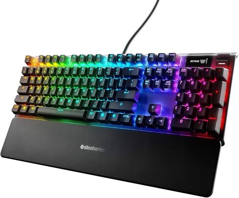 SteelSeries Apex 7 - لوحة مفاتيح ميكانيكية للألعاب - شاشة Oled الذكية - مفاتيح بنية - تخطيط Qwerty الأمريكي (الولايات المتحدة) (PS4) in Kuwait