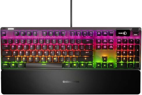 SteelSeries Apex 7 - لوحة مفاتيح ميكانيكية للألعاب - شاشة Oled الذكية - مفاتيح بنية - تخطيط Qwerty الأمريكي (الولايات المتحدة) (PS4) in Kuwait