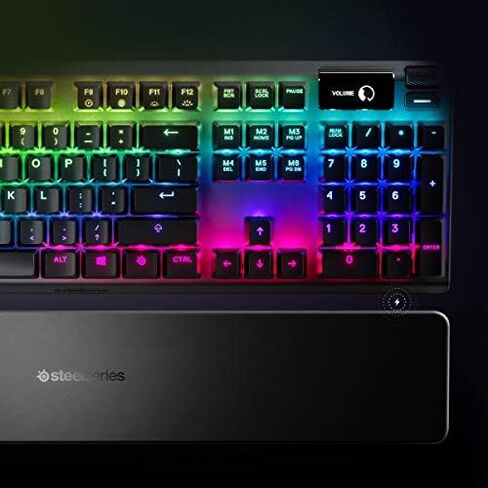 SteelSeries Apex 7 - لوحة مفاتيح ميكانيكية للألعاب - شاشة Oled الذكية - مفاتيح بنية - تخطيط Qwerty الأمريكي (الولايات المتحدة) (PS4) in Kuwait
