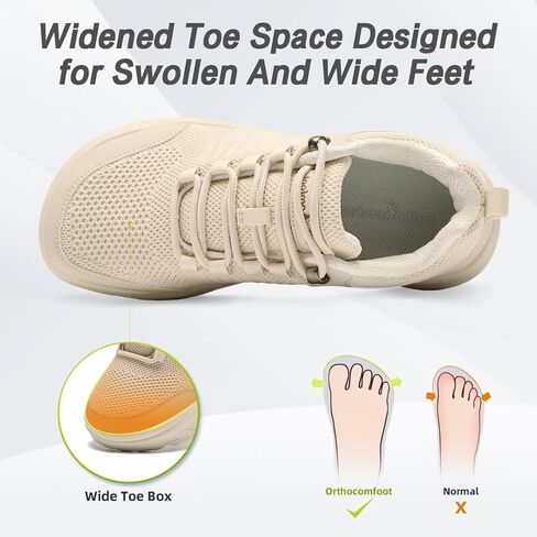 OrthoComfoot Women's Orthopedic Diabetic Wide Walking Shoes: Comfortable Casual Arch Support Plantar Fasciitis Fashion Sneakers, Work Tennis Orthotic High Arch Swollen Feet Shoes for Foot Heel Pain in Saudi Arabia
