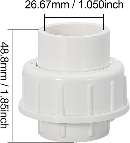2 "PVC Union Coupling Pipe Fitting PVC جدول محول 40، EPDM O-Ring، 2 بوصة تركيب اقتران منزلق (مقبس × مقبس)، 2 حزمة، أبيض in Saudi Arabia