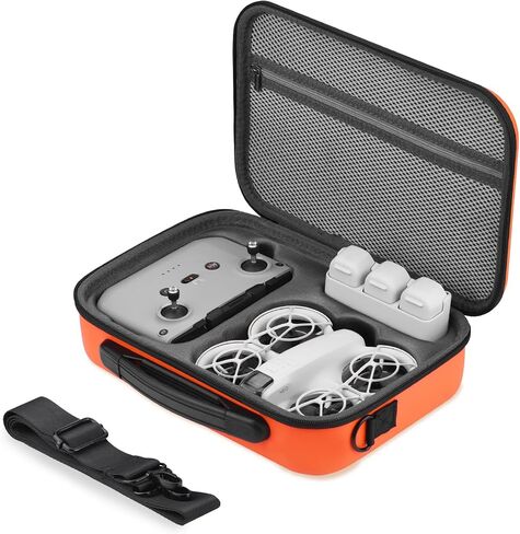 Carrying Case for DJI Neo, PU Portable Protective Storage Bag with Shoulder for DJI Neo Fly More Combo Accessories, for RC-N3 Remote Controller Drone Battery Charging Hub(Grey) in Saudi Arabia