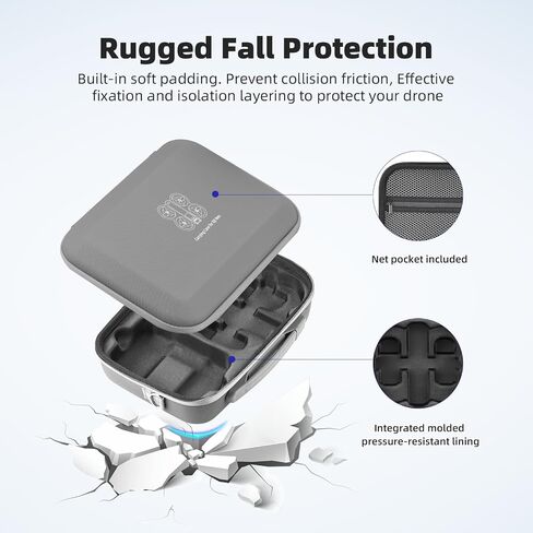 Carrying Case for DJI Neo, PU Portable Protective Storage Bag with Shoulder for DJI Neo Fly More Combo Accessories, for RC-N3 Remote Controller Drone Battery Charging Hub(Grey) in Saudi Arabia