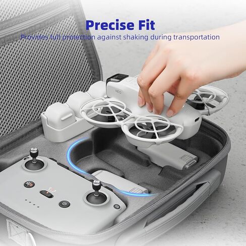 Carrying Case for DJI Neo, PU Portable Protective Storage Bag with Shoulder for DJI Neo Fly More Combo Accessories, for RC-N3 Remote Controller Drone Battery Charging Hub(Grey) in Saudi Arabia