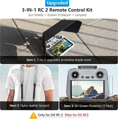 غطاء حماية من الشمس مغناطيسي مع حماية للشاشة وعصا التحكم لـ DJI Mini 4 Pro & Mavic Air 3/3S RC 2-3-IN-1 RC2 ملحق غطاء ظلة لجهاز التحكم عن بعد in Kuwait
