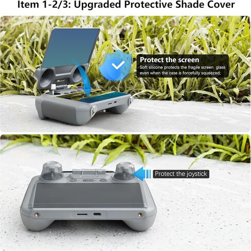 غطاء حماية من الشمس مغناطيسي مع حماية للشاشة وعصا التحكم لـ DJI Mini 4 Pro & Mavic Air 3/3S RC 2-3-IN-1 RC2 ملحق غطاء ظلة لجهاز التحكم عن بعد in Kuwait