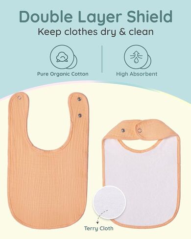 Lilian&Gema Baby Bibs 8 Pack Baby Drool Bibs for Unisex Boys Girls,Soft Cotton Bibs for Teething and Drooling Newborn in Kuwait