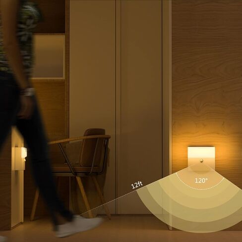 Rechargeable Battery Night Light, Motion Sensor LED Warm Lights for Kitchen, Kids' Room, Stairway, and Anywhere You Need Little Extra Light-Square 2 PCS in Saudi Arabia