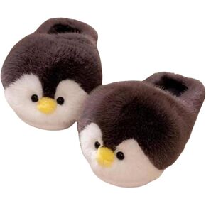 Animal Slippers for Women Cut Penguin Slippers Warm Plush Winter House Cotton Slippers Indoor Outdoor Slippers ﻿