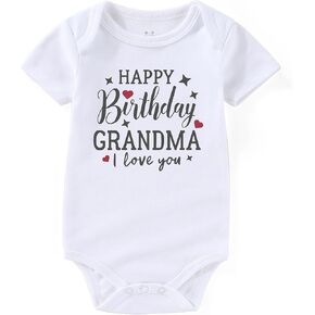 Happy Birthday Grandma Newborn Baby Boy'S Clothing Outfit Infant Funny grandmas boy Baby Clothes