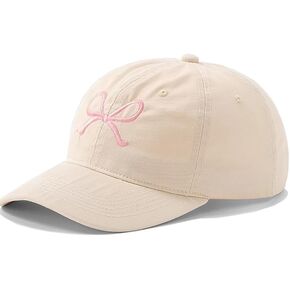 Trendy Bow-Tie Baseball Cap for Women | Trucker Hats Y2k Adjustable Fashion Sun Hat with Visor for Hiking & Travel
